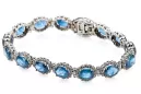 Bracelet tennis en or blanc 14 carats, aigue-marine et zircons tbc001w
