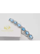 Pulsera de tenis con aguamarina y circonitas en oro blanco de 14k tbc001w
