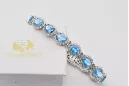 Bracelet tennis en or blanc 14 carats, aigue-marine et zircons tbc001w