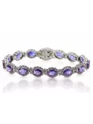 Pulsera de tenis de alejandrita y circonitas en oro blanco de 14k tbc001ws