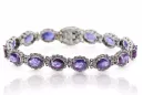 Pulsera de tenis de alejandrita y circonitas en oro blanco de 14k tbc001ws