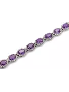 Pulsera de tenis de alejandrita y circonitas en oro blanco de 14k tbc001ws