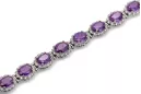 Pulsera de tenis de alejandrita y circonitas en oro blanco de 14k tbc001ws