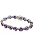Pulsera de tenis de alejandrita y circonitas en oro blanco de 14k tbc001ws