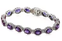 Pulsera de tenis de alejandrita y circonitas en oro blanco de 14k tbc001ws