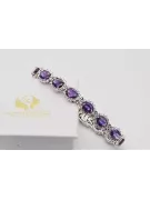 Pulsera de tenis de alejandrita y circonitas en oro blanco de 14k tbc001ws
