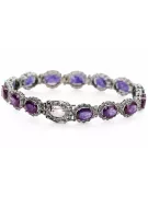 Pulsera de tenis de alejandrita y circonitas en oro blanco de 14k tbc001ws