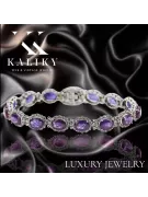 Pulsera de tenis de alejandrita y circonitas en oro blanco de 14k tbc001ws