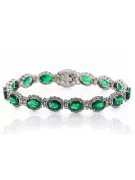 Bracelet tennis en or blanc 14 carats avec émeraude et zircons tbc001w