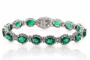 White 14k gold emerald and zircons tennis bracelet tbc001w