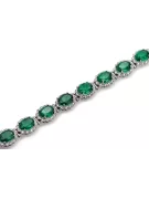 Pulsera de tenis en oro blanco de 14k con esmeraldas y circonitas tbc001w