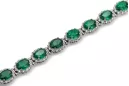 Pulsera de tenis en oro blanco de 14k con esmeraldas y circonitas tbc001w