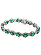 Pulsera de tenis en oro blanco de 14k con esmeraldas y circonitas tbc001w