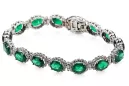 Bracelet tennis en or blanc 14 carats avec émeraude et zircons tbc001w