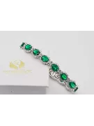 Pulsera de tenis en oro blanco de 14k con esmeraldas y circonitas tbc001w