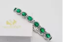 Bracelet tennis en or blanc 14 carats avec émeraude et zircons tbc001w