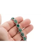 Bracelet tennis en or blanc 14 carats avec émeraude et zircons tbc001w