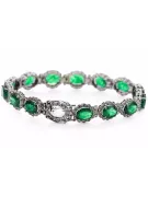 Pulsera de tenis en oro blanco de 14k con esmeraldas y circonitas tbc001w