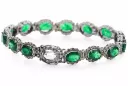 Bracelet tennis en or blanc 14 carats avec émeraude et zircons tbc001w