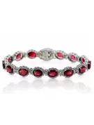 White 14k gold ruby and zircons tennis bracelet tbc001w