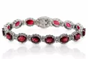 White 14k gold ruby and zircons tennis bracelet tbc001w