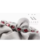 Pulsera de tenis con rubíes y circonitas en oro blanco de 14k tbc001w