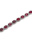 White 14k gold ruby and zircons tennis bracelet tbc001w