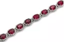 Bracelet tennis en or blanc 14 carats, rubis et zircons tbc001w