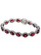 Pulsera de tenis con rubíes y circonitas en oro blanco de 14k tbc001w