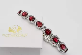 White 14k gold ruby and zircons tennis bracelet tbc001w