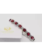 Pulsera de tenis con rubíes y circonitas en oro blanco de 14k tbc001w