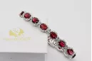 Bracelet tennis en or blanc 14 carats, rubis et zircons tbc001w