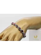 Pulsera de tenis con rubíes y circonitas en oro blanco de 14k tbc001w