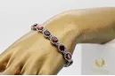 Pulsera de tenis con rubíes y circonitas en oro blanco de 14k tbc001w