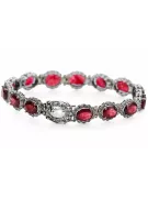 White 14k gold ruby and zircons tennis bracelet tbc001w