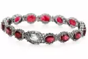 Pulsera de tenis con rubíes y circonitas en oro blanco de 14k tbc001w