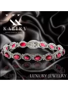 Bracelet tennis en or blanc 14 carats, rubis et zircons tbc001w