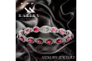 White 14k gold ruby and zircons tennis bracelet tbc001w
