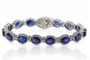 Zafito de tenis de oro blanco 14k y zircons pulsera tbc001w