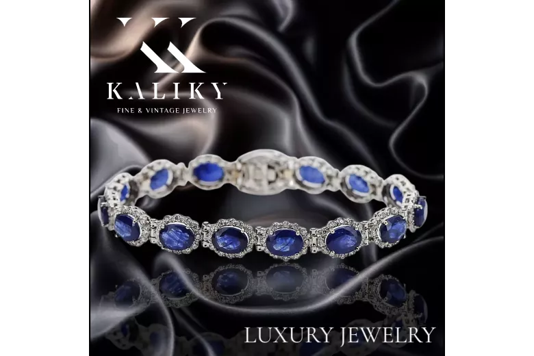 White 14k gold tennis sapphite and zircons bracelet tbc001w