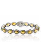 Pulsera de tenis de oro blanco de 14k con peridotos y circonitas tbc001w