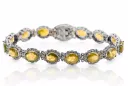 Bracelet tennis en or blanc 14 carats avec péridots et zircons tbc001w