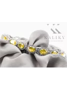 Bracelet tennis en or blanc 14 carats avec péridots et zircons tbc001w