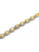 Pulsera de tenis de oro blanco de 14k con peridotos y circonitas tbc001w