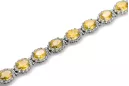 Bracelet tennis en or blanc 14 carats avec péridots et zircons tbc001w