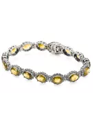 Bracelet tennis en or blanc 14 carats avec péridots et zircons tbc001w