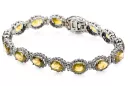 Bransoletka tenisowa z białego złota 14k 585 z peridotem i cyrkoniami tbc001w