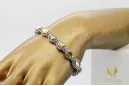 Bracelet tennis en or blanc 14 carats avec péridots et zircons tbc001w