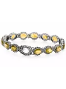 Bracelet tennis en or blanc 14 carats avec péridots et zircons tbc001w