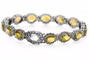 Pulsera de tenis de oro blanco de 14k con peridotos y circonitas tbc001w